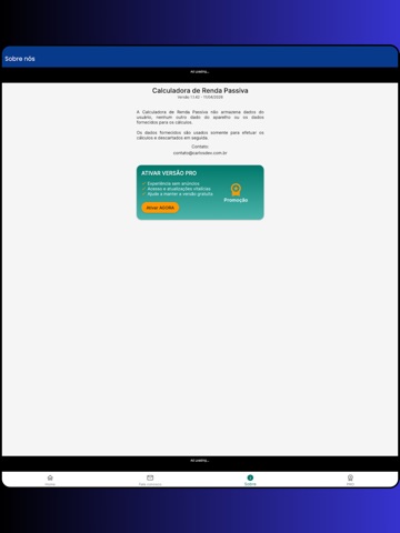 Calculadora Renda Passiva iPad screenshot