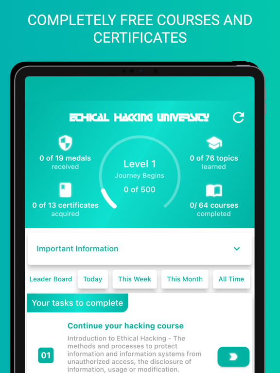 Ethical Hacking University App iPad screenshot 1 - Education app