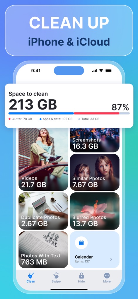 AI Cleaner · Clean Up Storage - App de Productividad | MWM