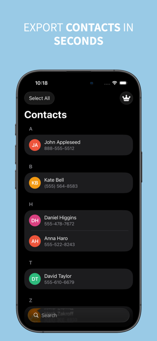 Contacts Exporter: Backup CSV Screenshot 2 of 4