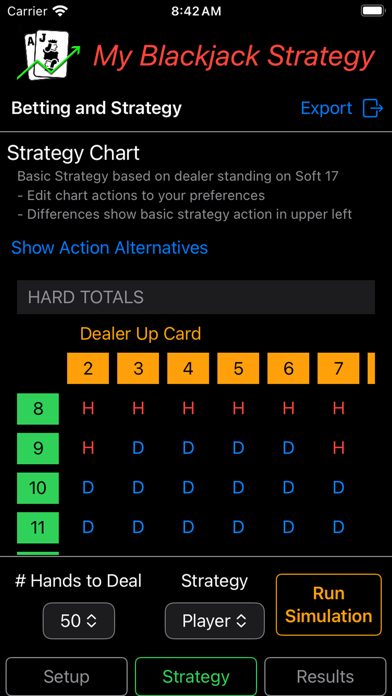 My Blackjack Strategy Screenshot