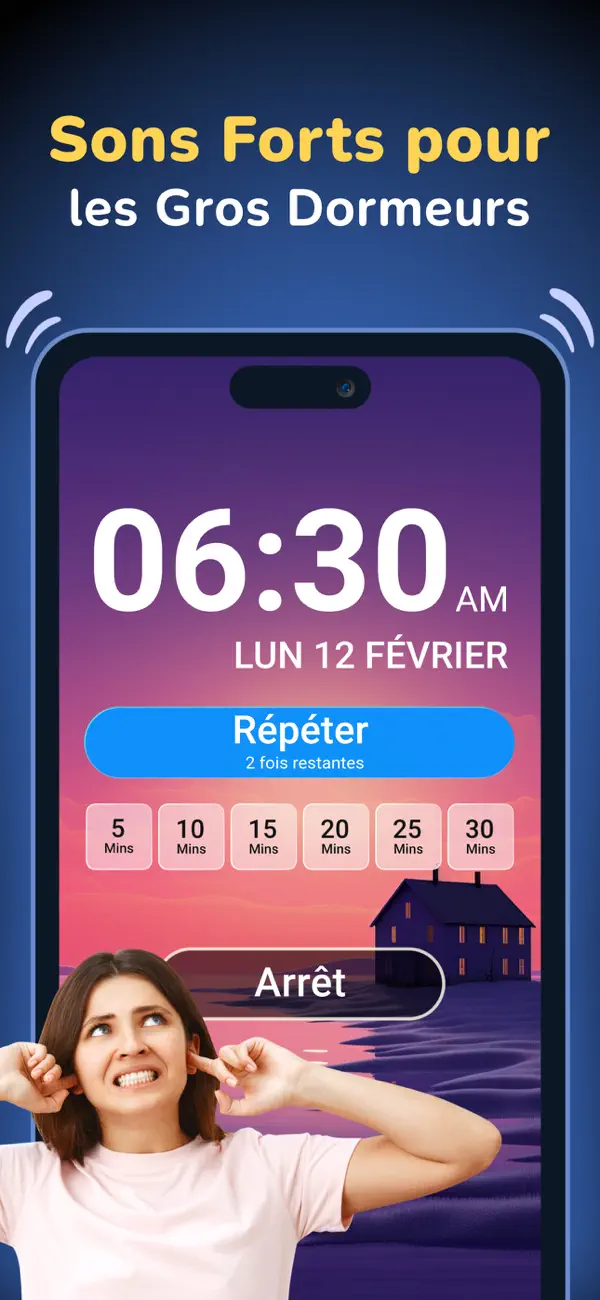 Screenshot #2 pour Réveil : Alarmes Fortes ◎