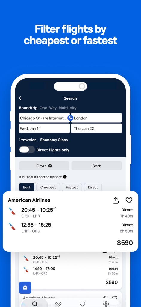 Skyscanner Flights & Travel - Refined Search Filters