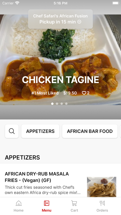 Chef Safari's African Fusion iPhone screenshot 2 - Food & Drink app