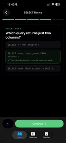 SQLearn - Mobile SQL Learning screenshot