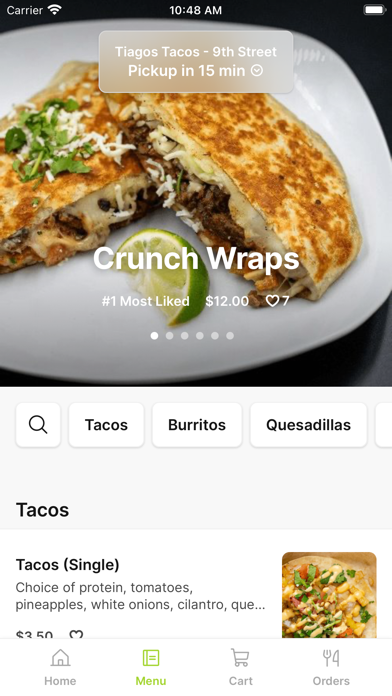 Tiagos Tacos iPhone screenshot 2 - Food & Drink app