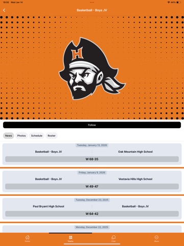 Hoover High School Athletics iPad screenshot