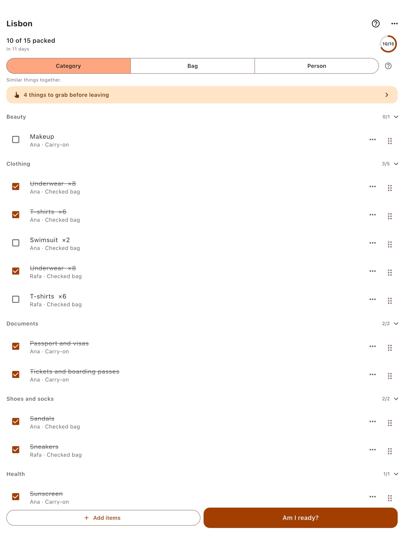 Screenshot 10 of Pack Your Bags Checklist