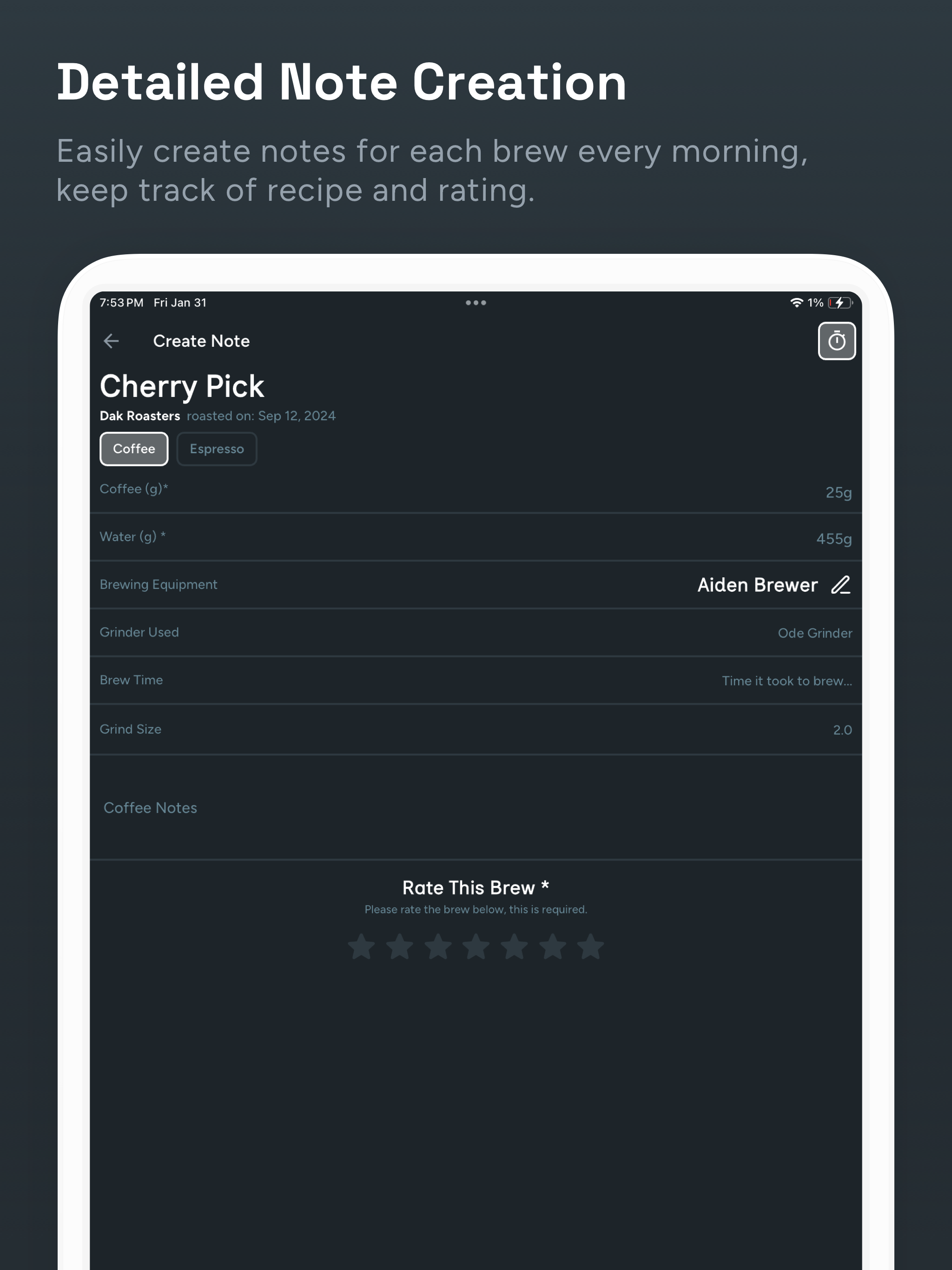 Optimal Coffee Notes screenshot 10