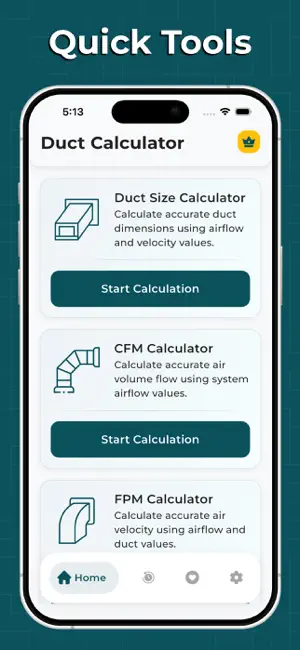 Duct Calculator - HVAC Sizing screenshot 1