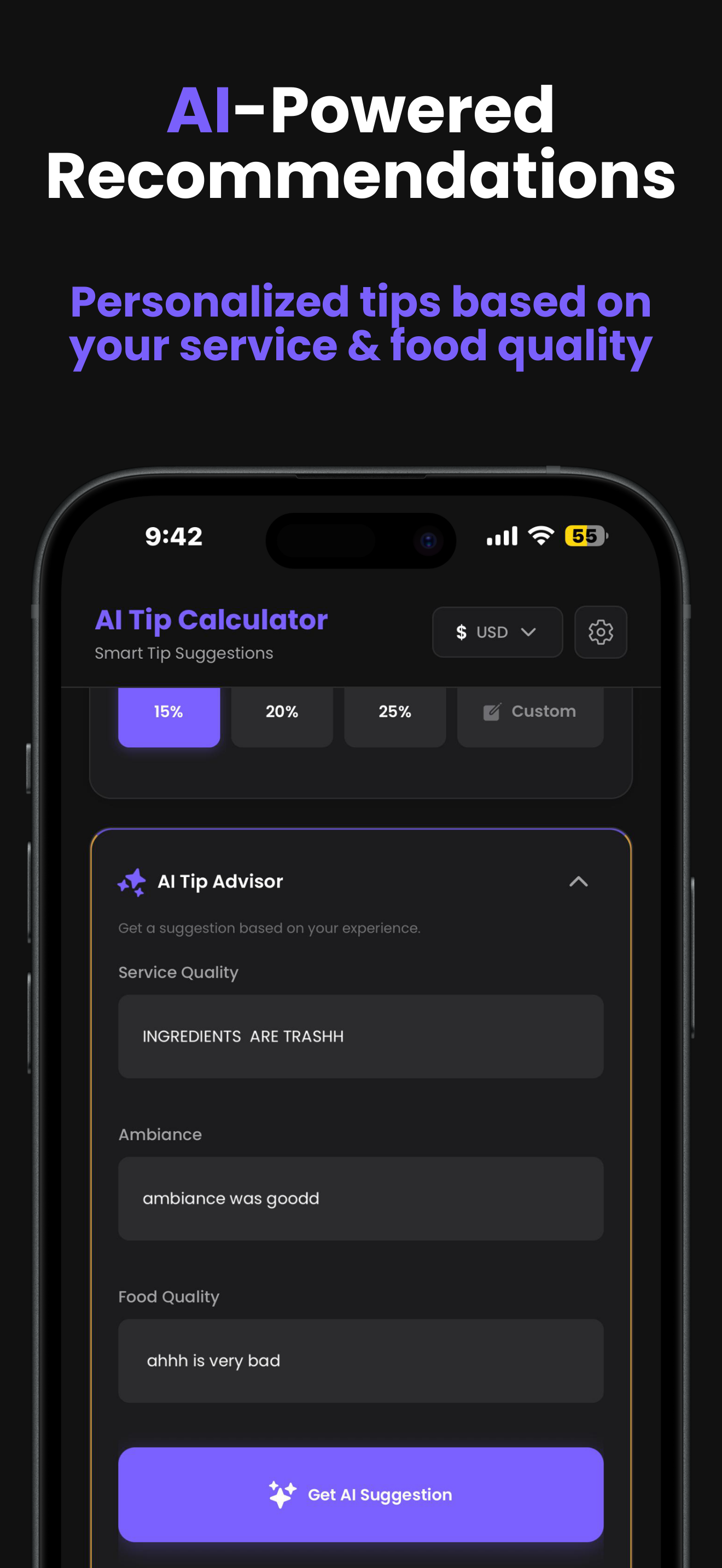 AI Tip Calculator screenshot 3