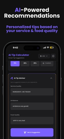 AI Tip Calculator screenshot