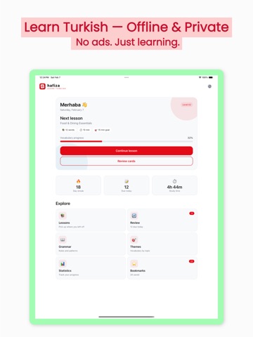 Learn Turkish - Hafiza iPad screenshot