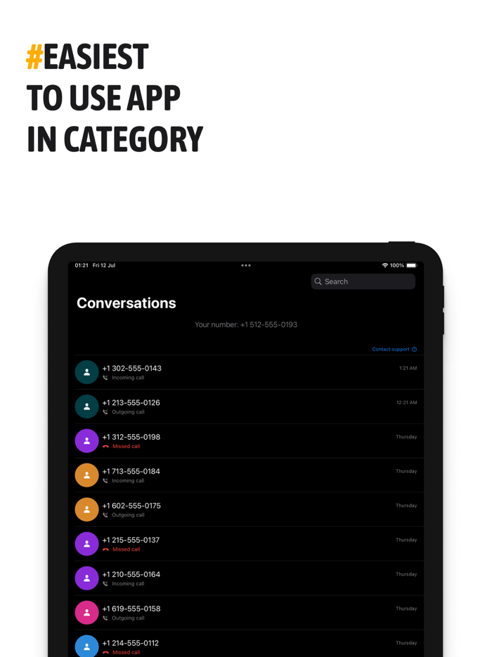 Second phone number - txt now