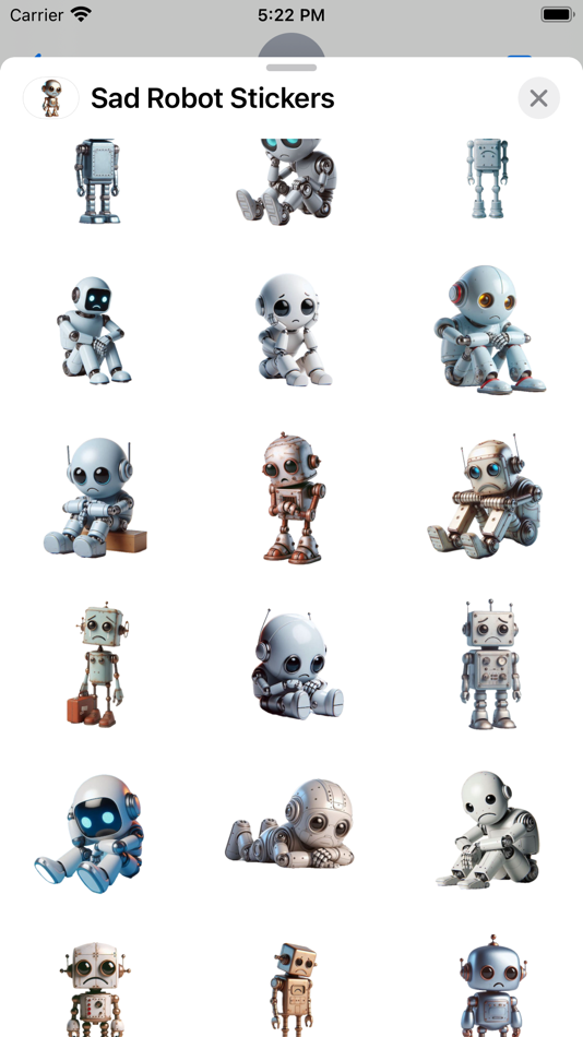 #2. Sad Robot Stickers (iOS) Podle: Paul Scott
