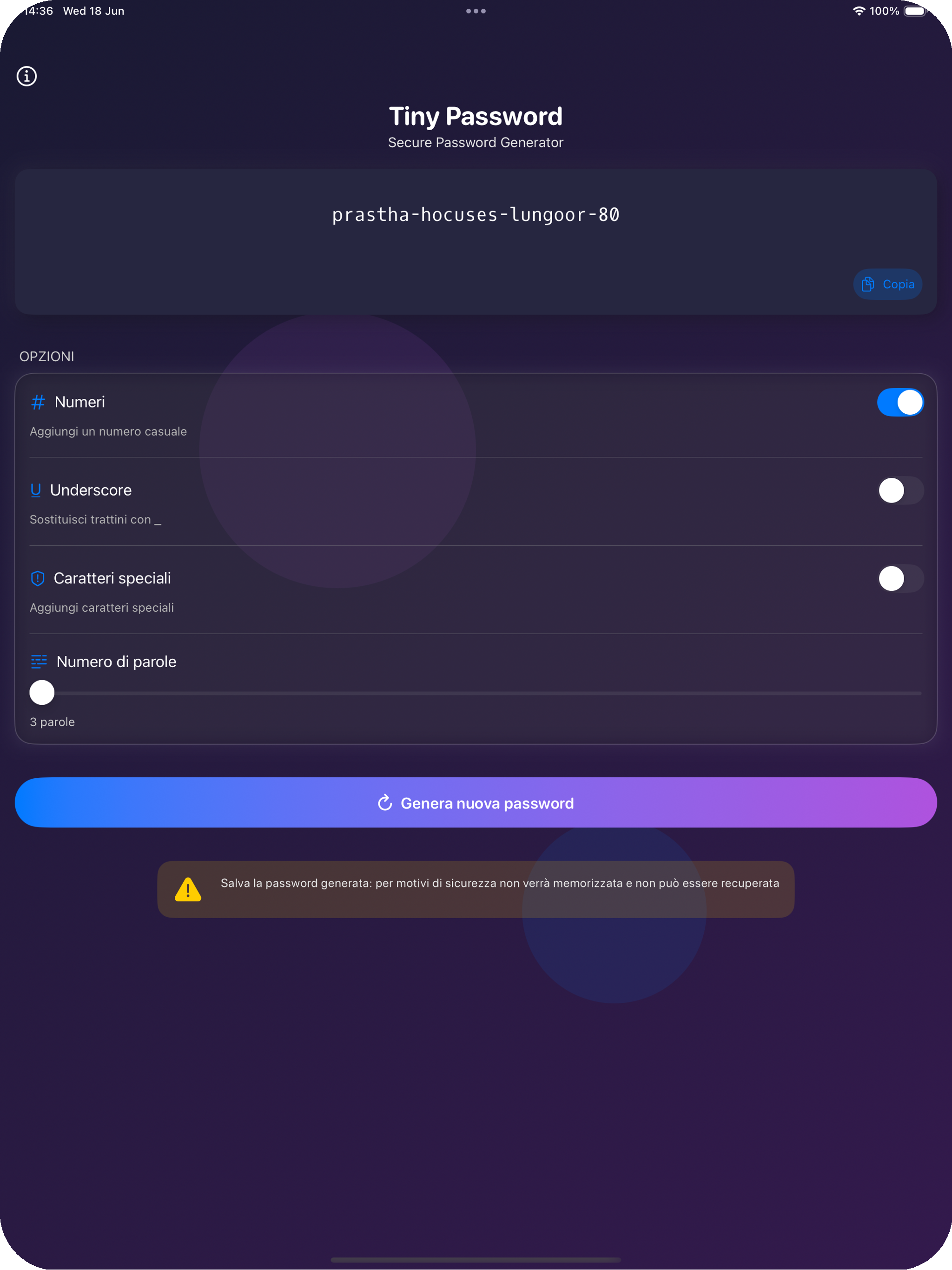 TPG - Tiny Password Generator screenshot 3