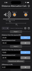 Distance Attenuation Calc screenshot #7 for iPhone