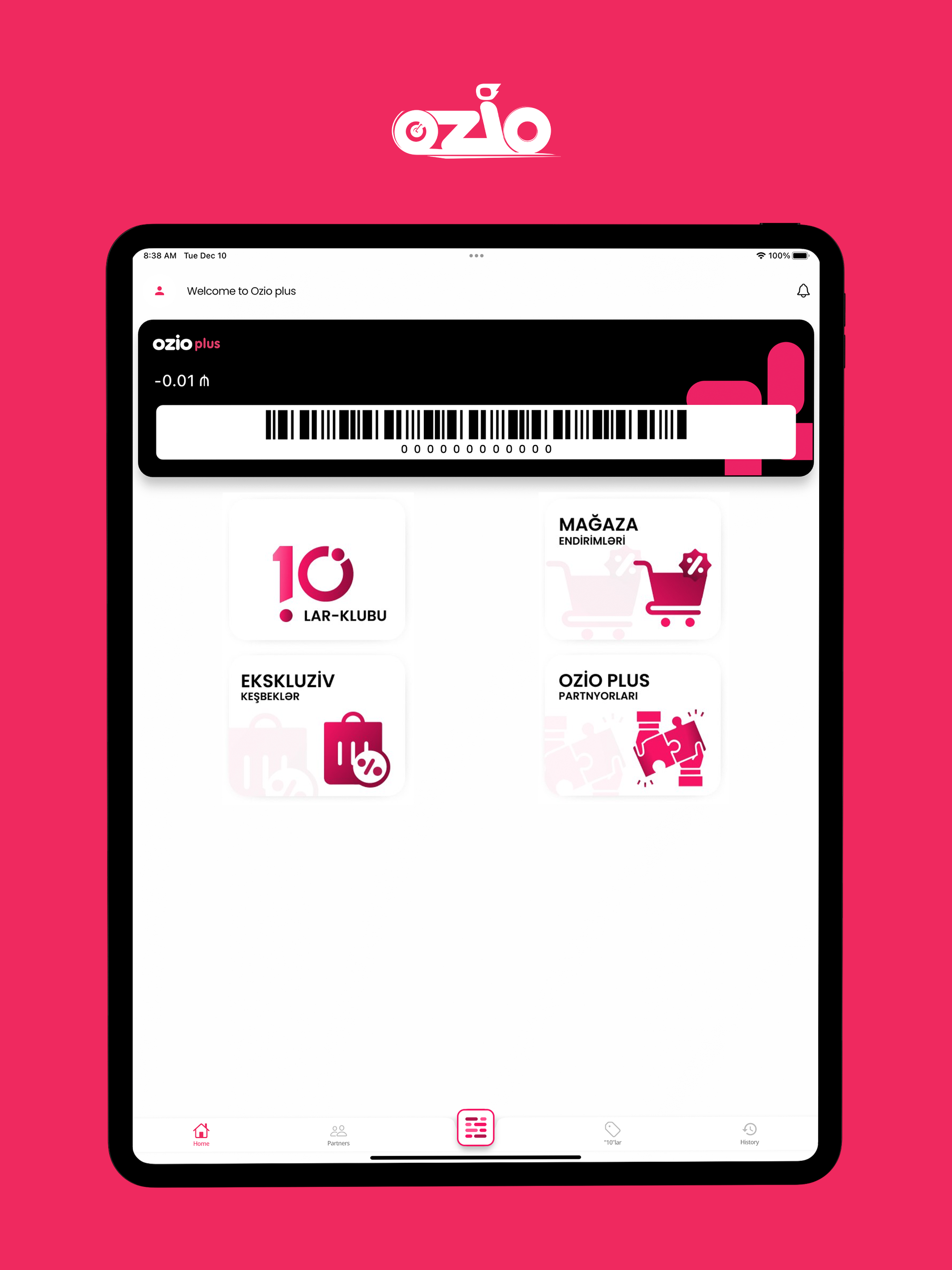 Ozio | Market. Cashback card.