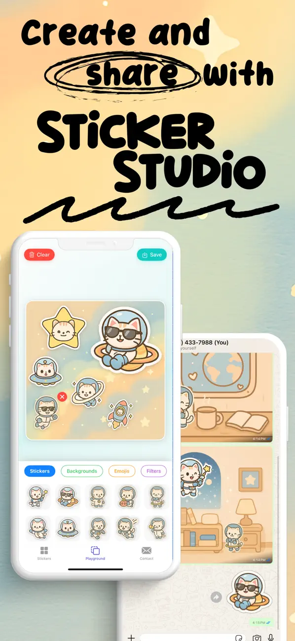 Screenshot #3 pour Astrocat - Cat Stickers Studio