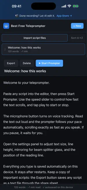 Teleprompter with Auto Scroll screenshot 2