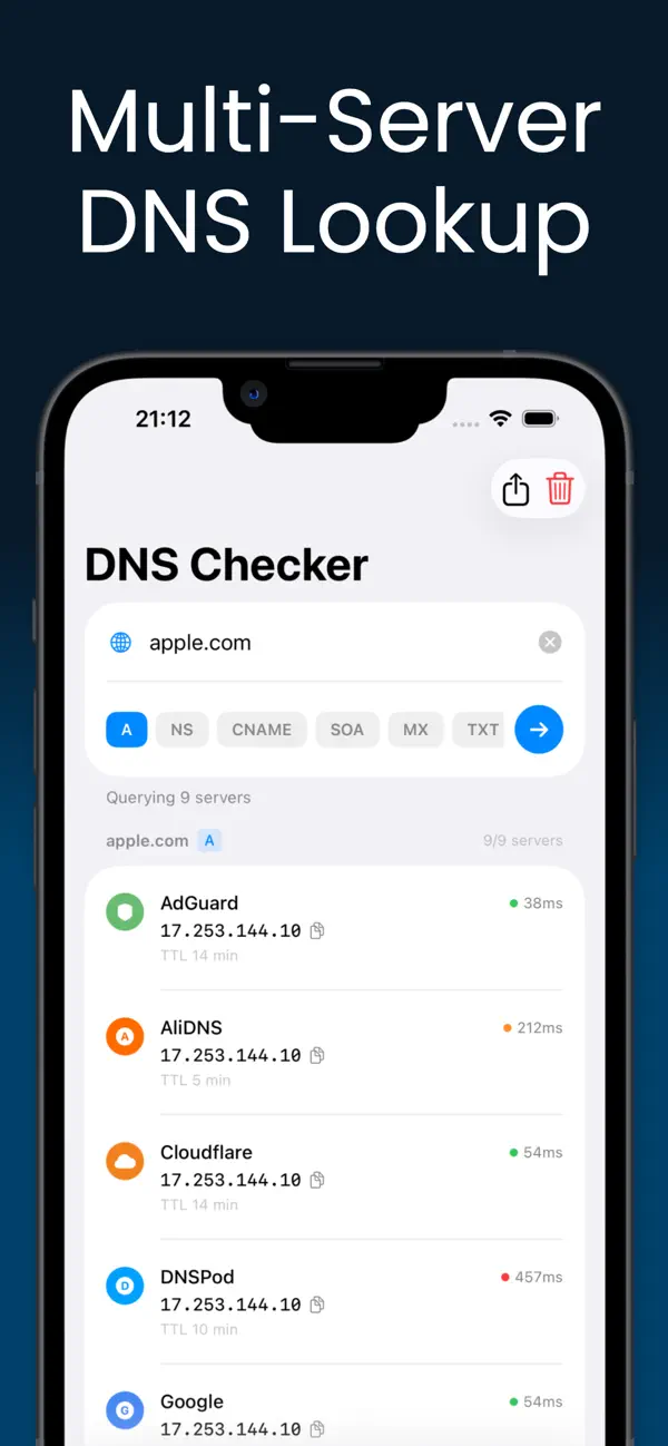 Screenshot #1 pour DNS Checker Pro - Global Tool
