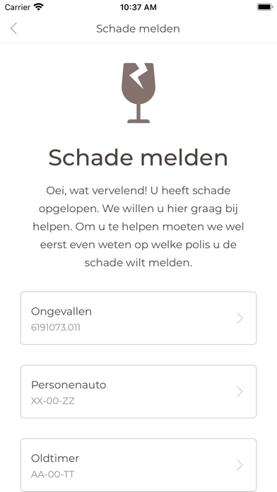 VerzekeringApp iPhone app afbeelding 4