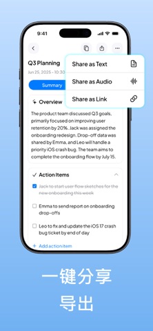Notica: 人工智能会议记录, 语音实时转写, 会议总结 screenshot