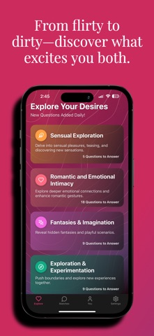 Xplore: Intimacy Quiz iPhone screenshot