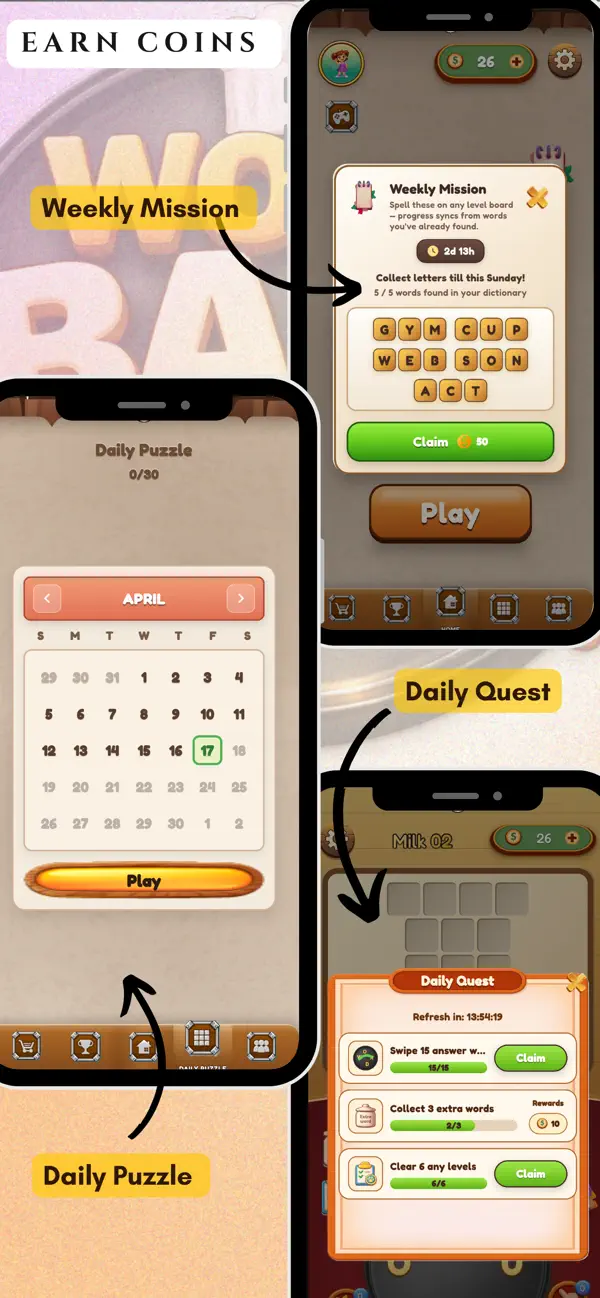 Screenshot #1 pour Word Bake: Crossword Game