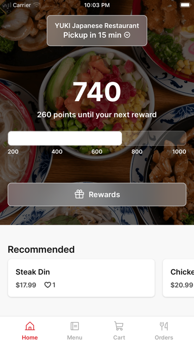 YUKI Japanese iPhone screenshot 1 - Food & Drink app