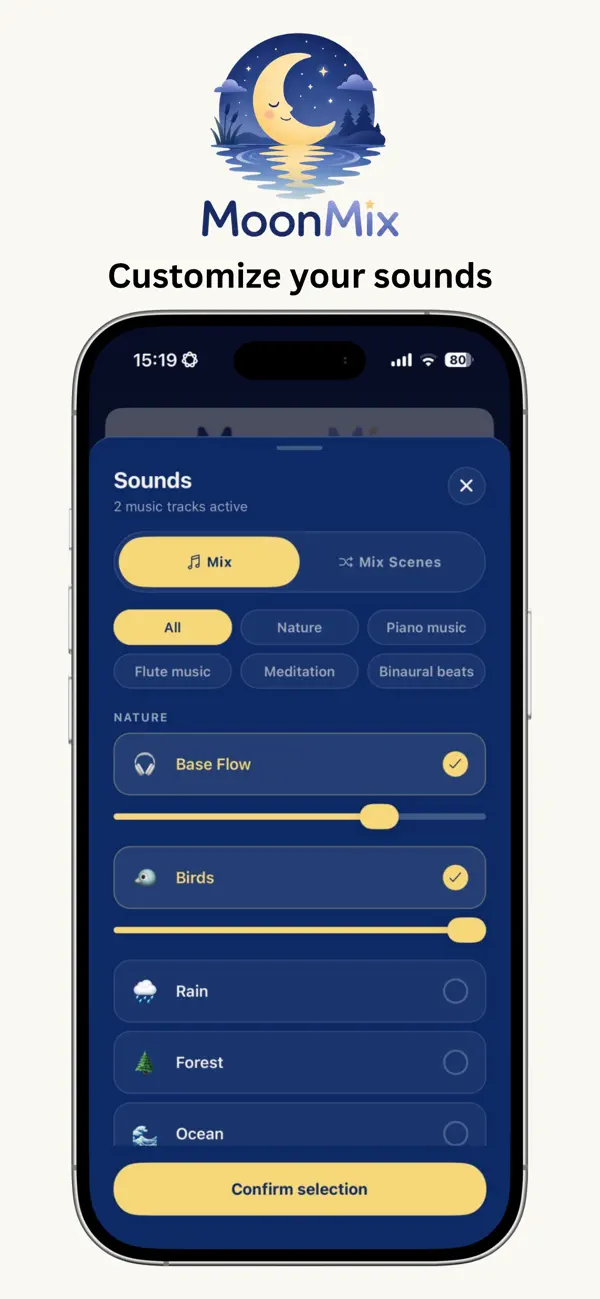 Screenshot #3 pour MoonMix: Sleep Sound Mixer