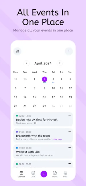 Easy Calendar - Task Organizer screenshot 1