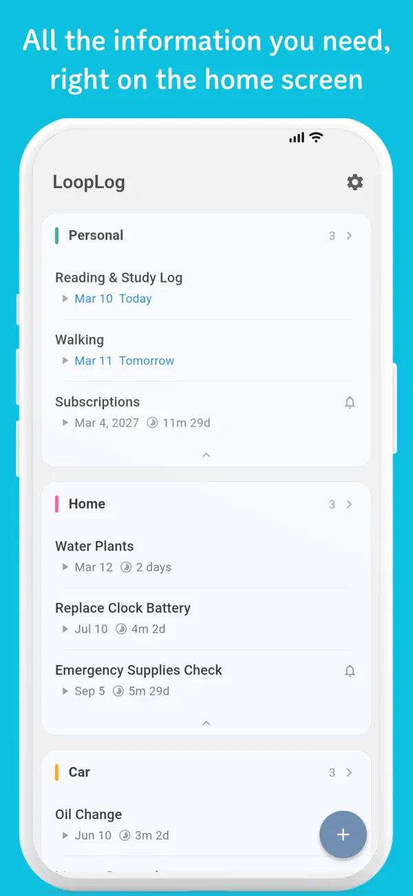 Screenshot #1 pour Recurring Task Log - LoopLog