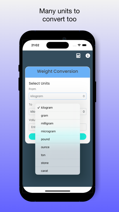 Screenshot #2 pour All-in-One Converter & Calc