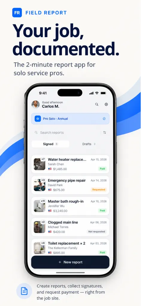 Field Report: Job Reports - Business App | MWM