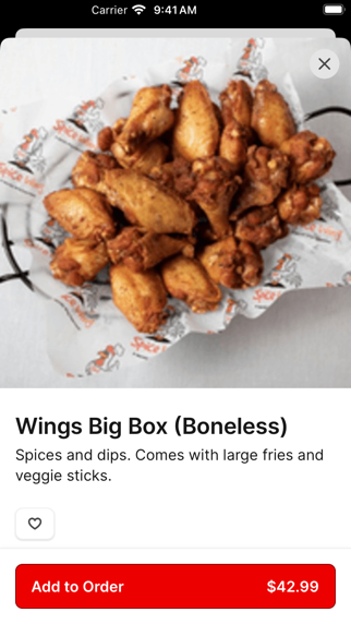 Spice Wing App iPhone screenshot 4 - Food & Drink app