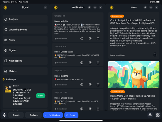 Bione: AI Bitcoin Signals iPad screenshot 5 - Finance app