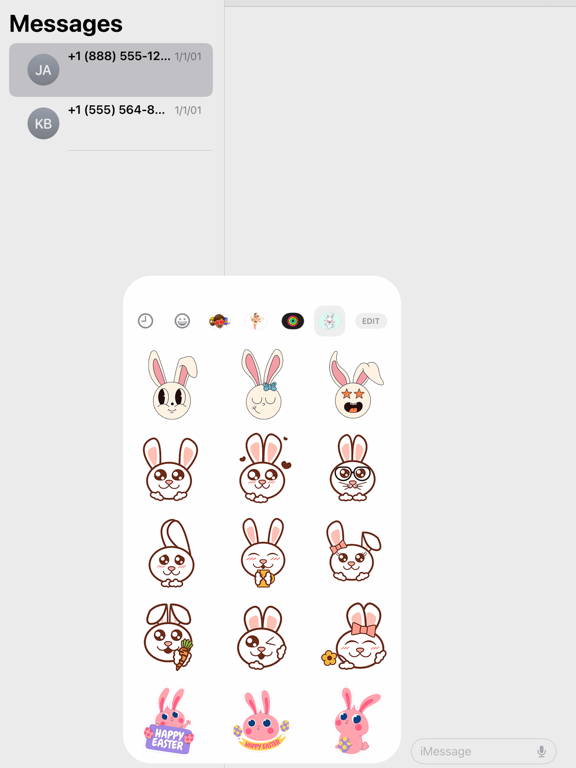 Screenshot #6 pour Adorable Bunny Stickers Set