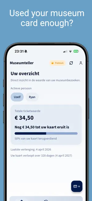Museumteller voor museumkaart screenshot 1