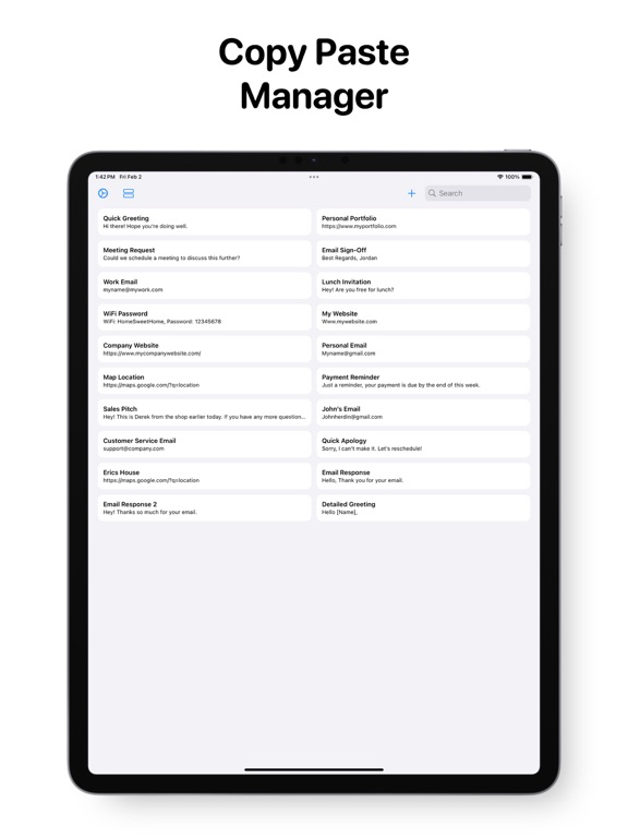 Clipboard Paste Keyboard iPad screenshot 1 - Productivity app