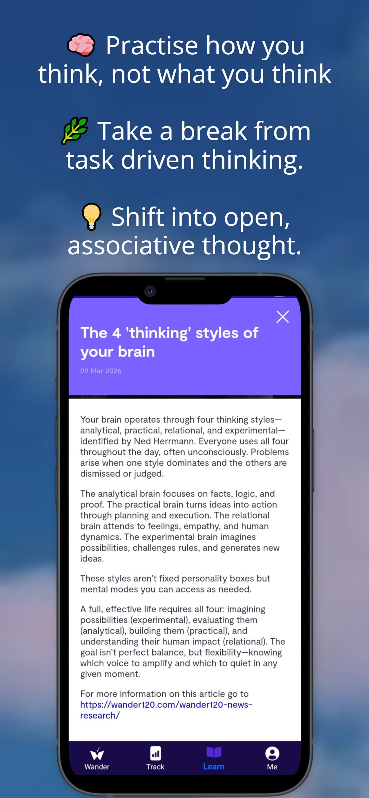 Wander120: reset your thinking