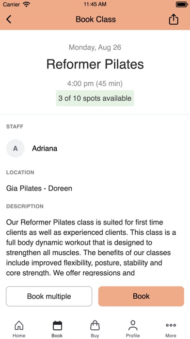 Gia Pilates Screenshot