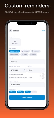 Expi: Expiry & Renewal Tracker Screenshot 4 of 6