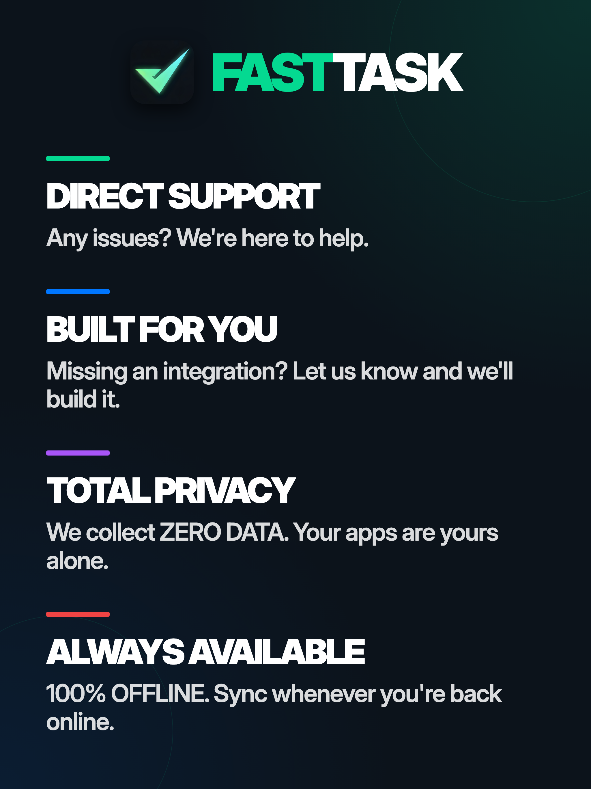 FastTask: Type. Send. Forget