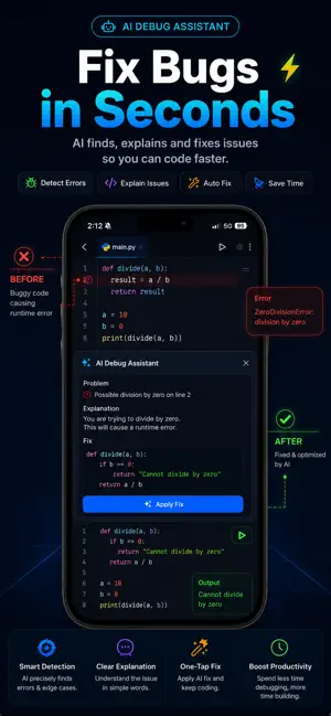 Code IDE: Python Java C++ Html iPhone screenshot 4