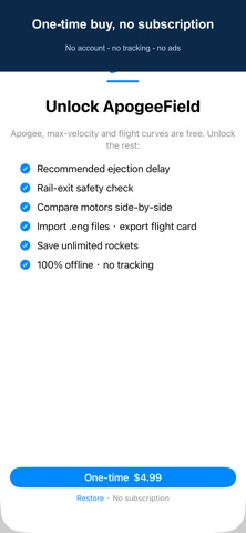 Rocket Calculator: ApogeeField Screenshot 4 of 4
