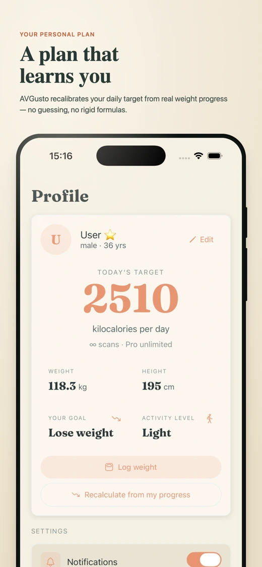 AVGusto: AI Calorie Counter screenshot 3