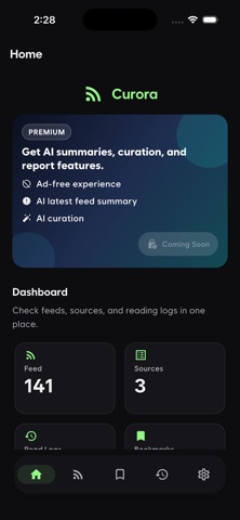 Curora: AI RSS Feed Reader screenshot