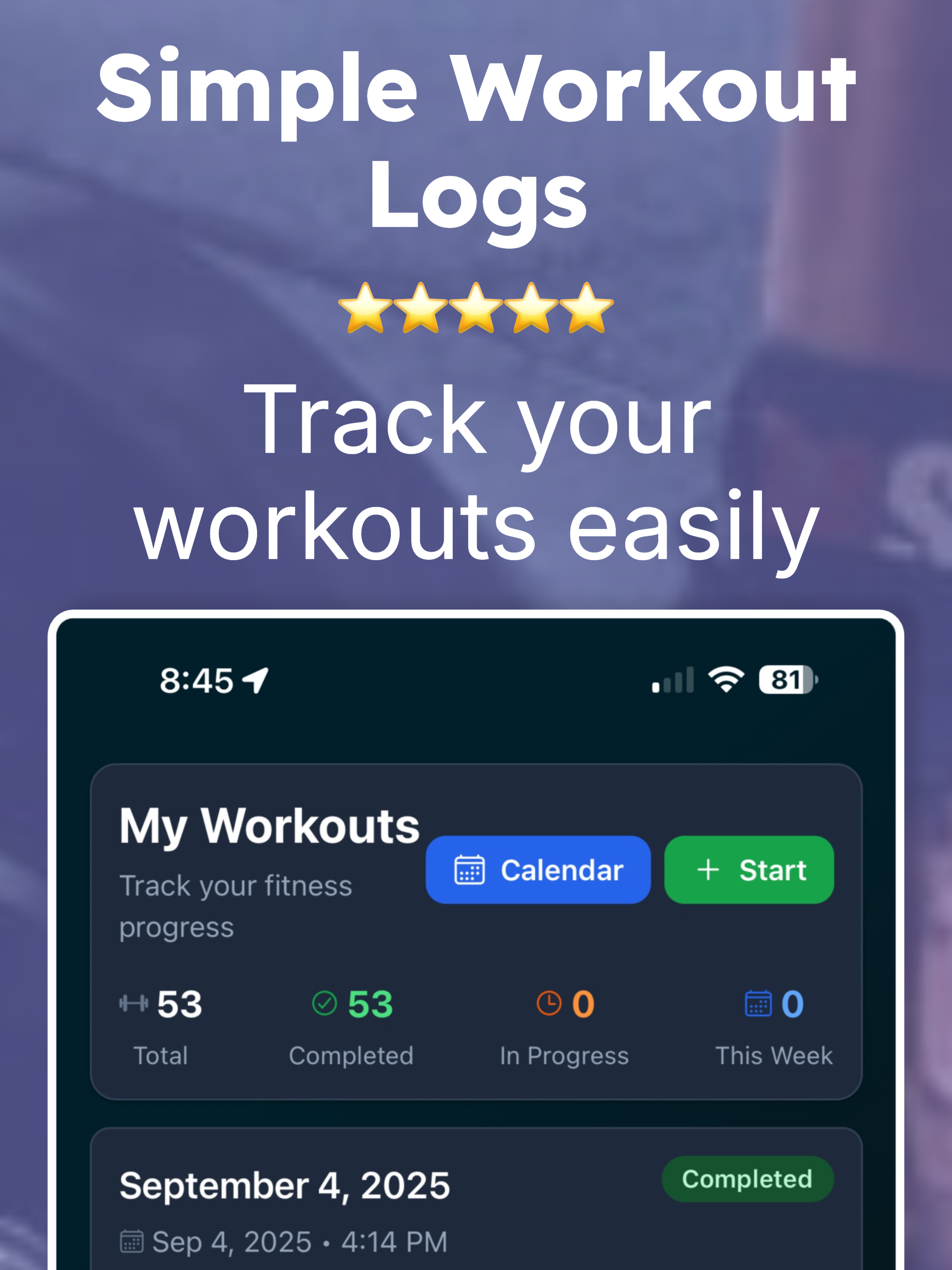 Workout Tracker: Reps and Sets