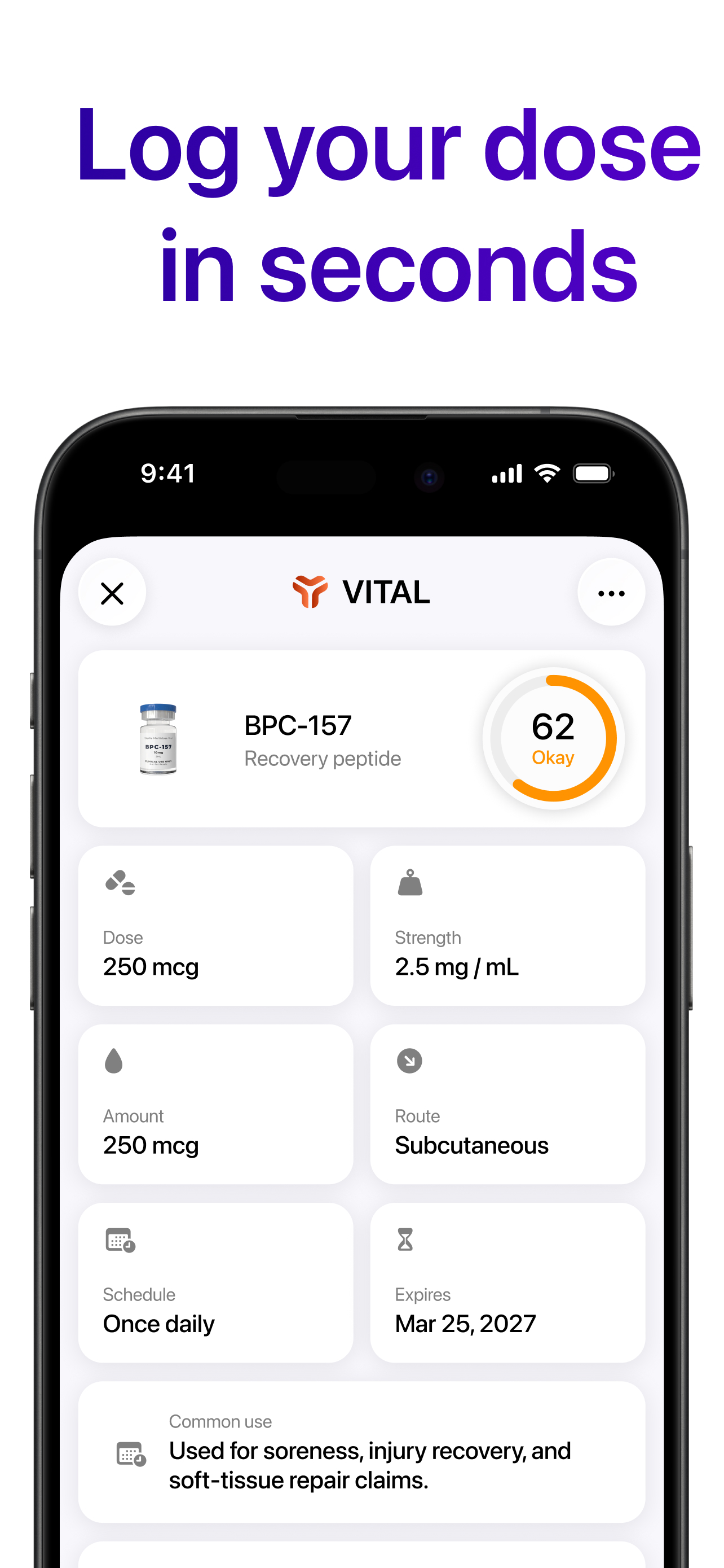 Vital - Track Peptide & GLP-1 screenshot 5